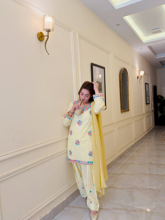MINA Pastel Yellow 3PC Suit