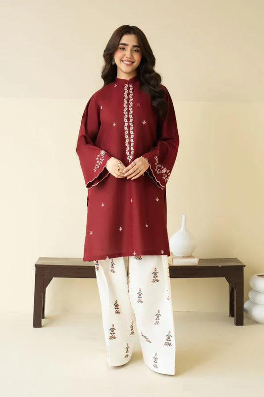 Claret Emb Farshi Shalwar Set