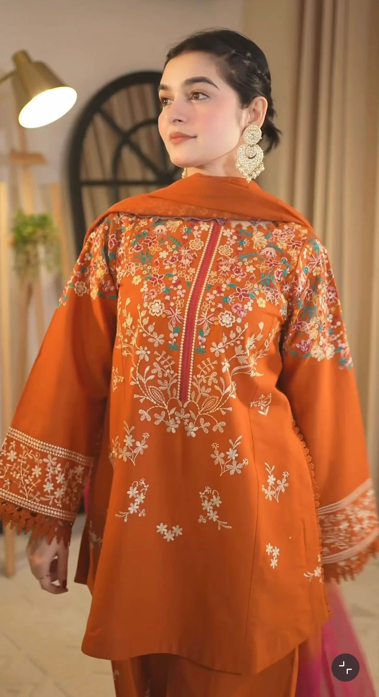 Zarqa Amber - Stitched 3 Piece Embroidered Dress