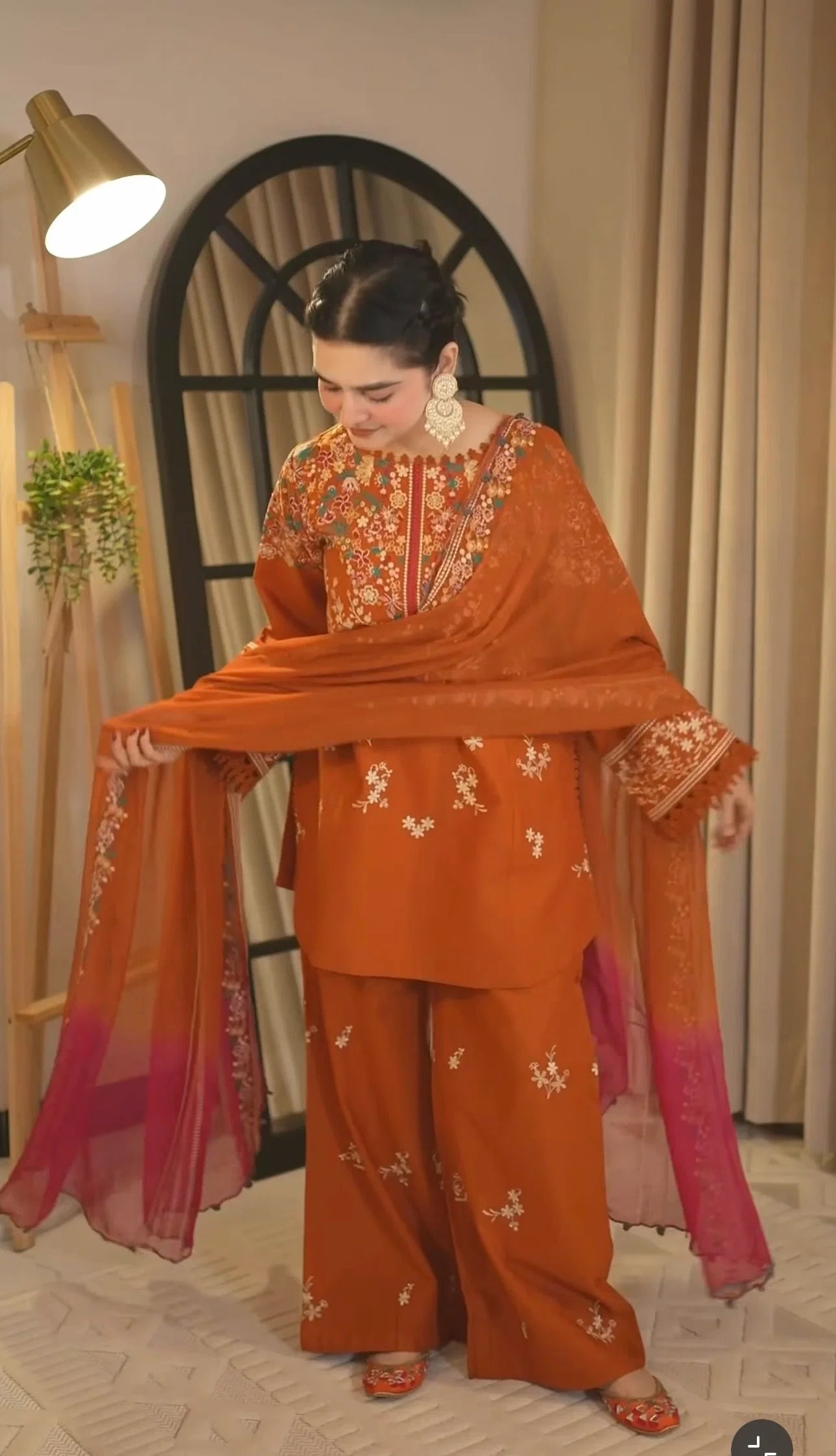 Zarqa Amber - Stitched 3 Piece Embroidered Dress